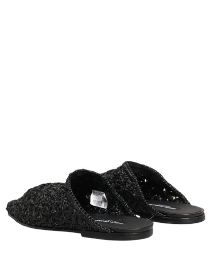 Dolce & Gabbana Black Mules: Luxurious Italian Slides for Men
