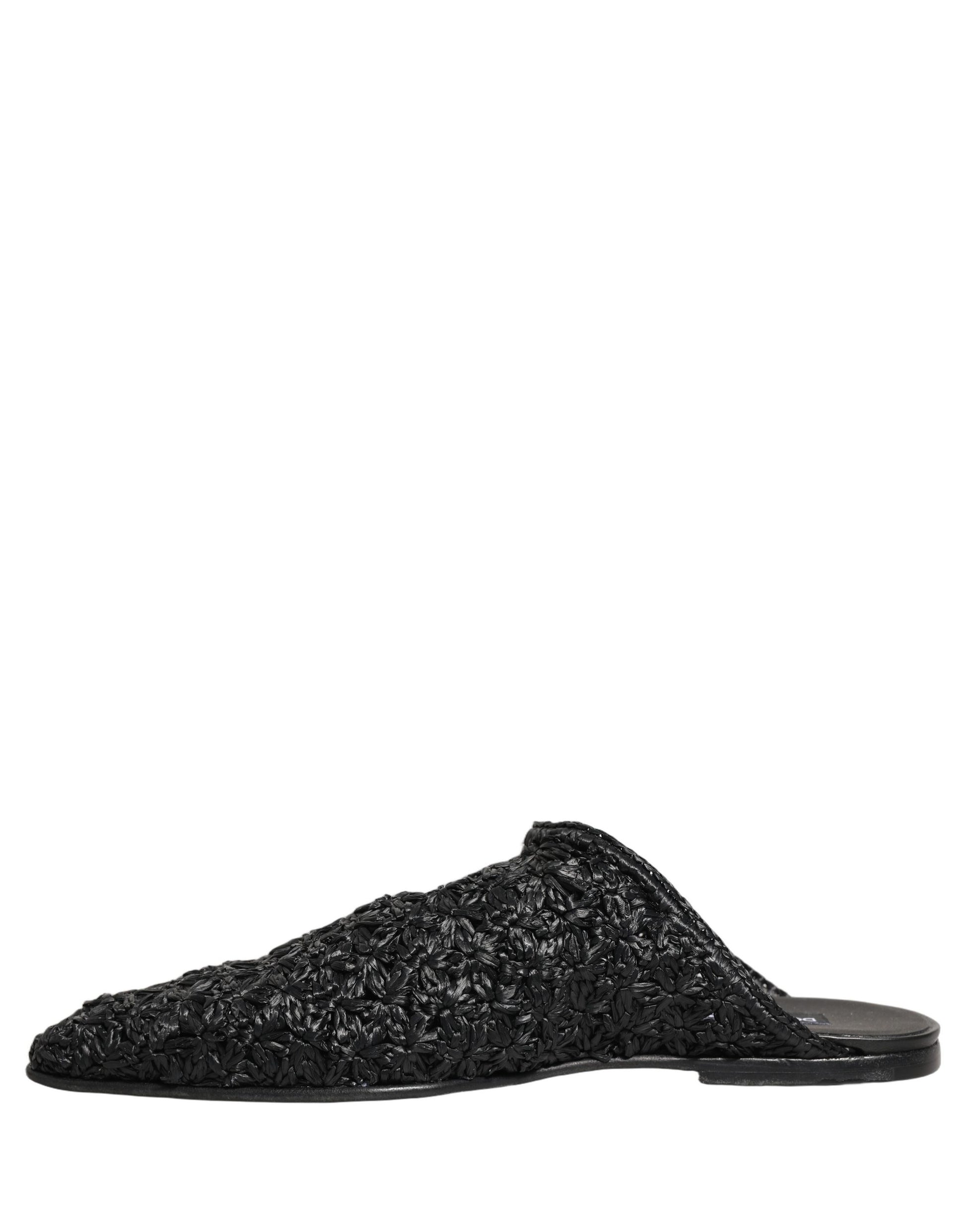 Dolce & Gabbana Black Mules: Luxurious Italian Slides for Men