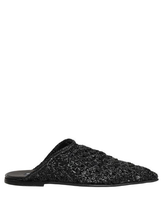 Dolce & Gabbana Black Mules: Luxurious Italian Slides for Men