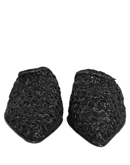 Dolce & Gabbana Black Mules: Luxurious Italian Slides for Men