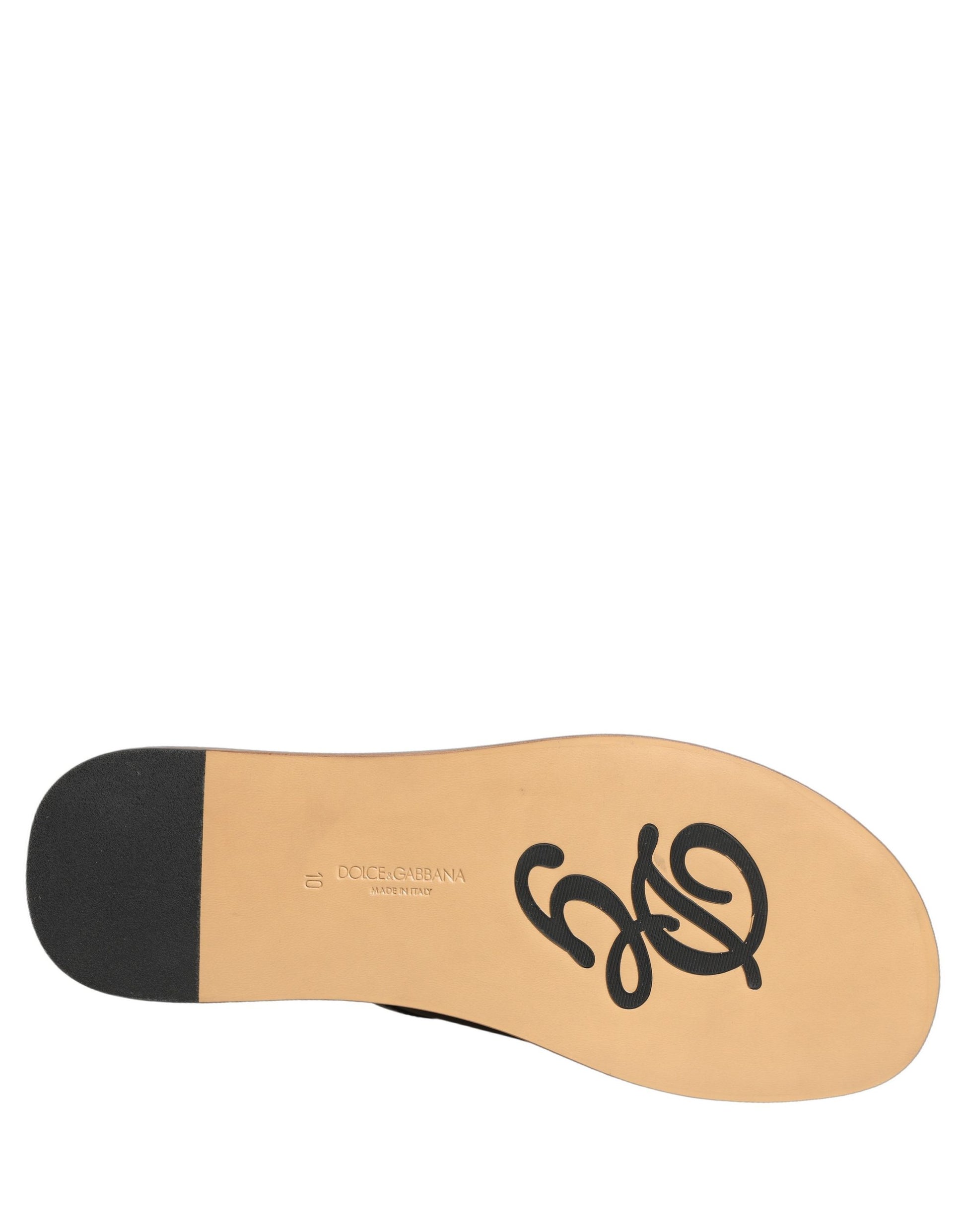 Dolce & Gabbana Brown Leather Slides for Men - Luxury Casual Footwear