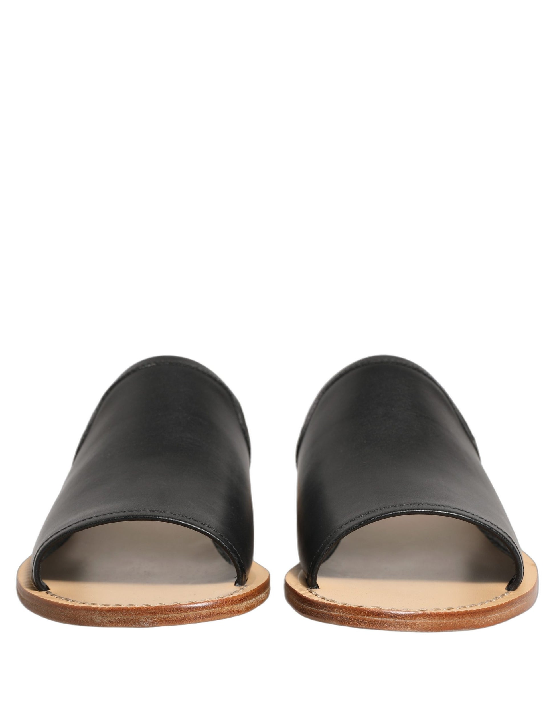 Dolce & Gabbana Brown Leather Slides for Men - Luxury Casual Footwear