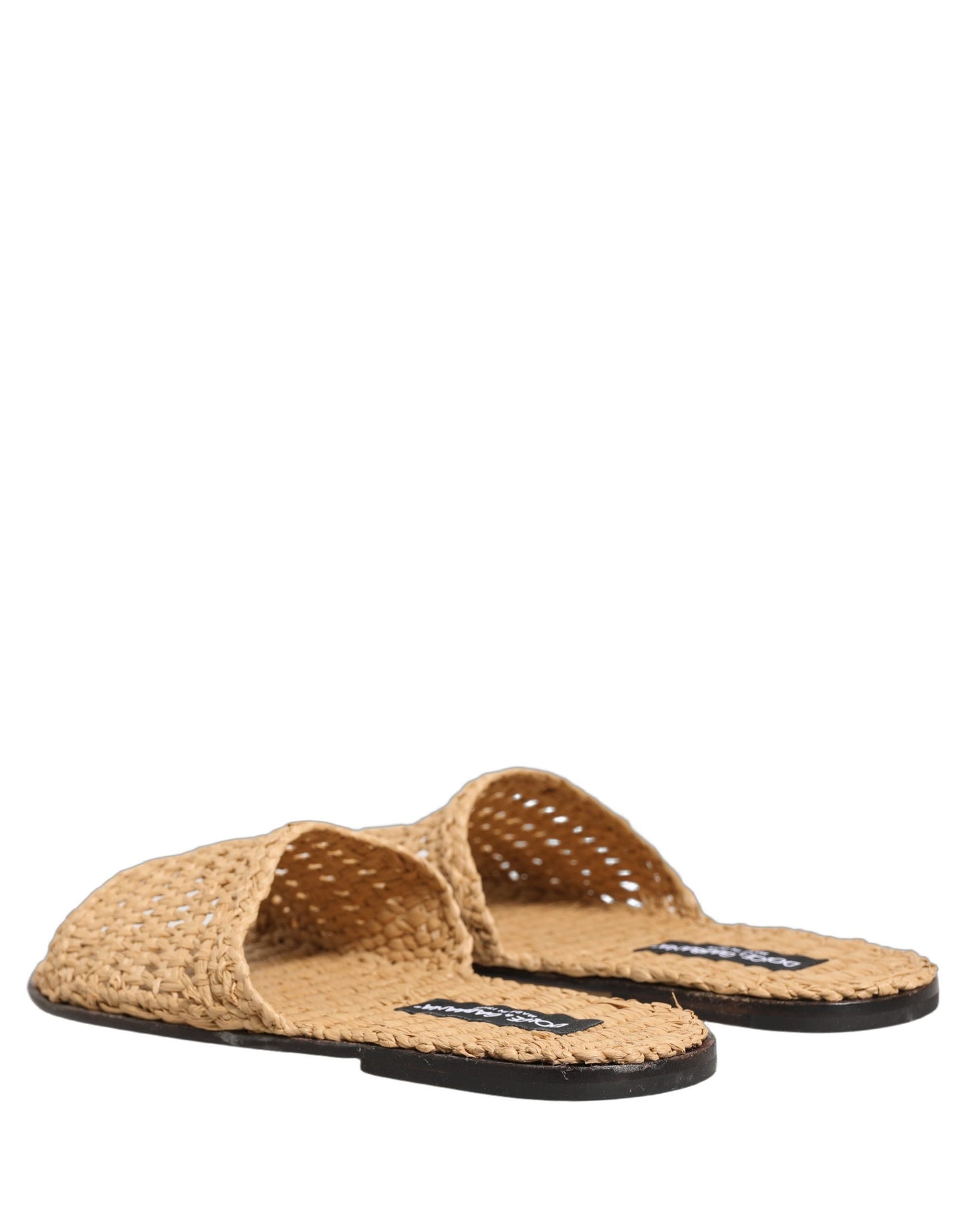 Dolce & Gabbana Beige Straw Raffia Slides: Effortless Luxury in Casual Footwear