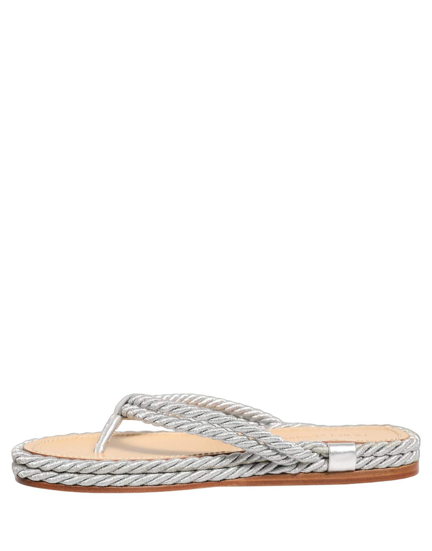 Dolce & Gabbana Silver Rope Slides Sandals