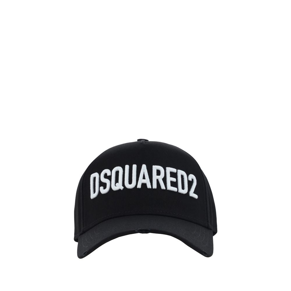Dsquared² Black Cotton Cap - Urban Style Baseball Hat