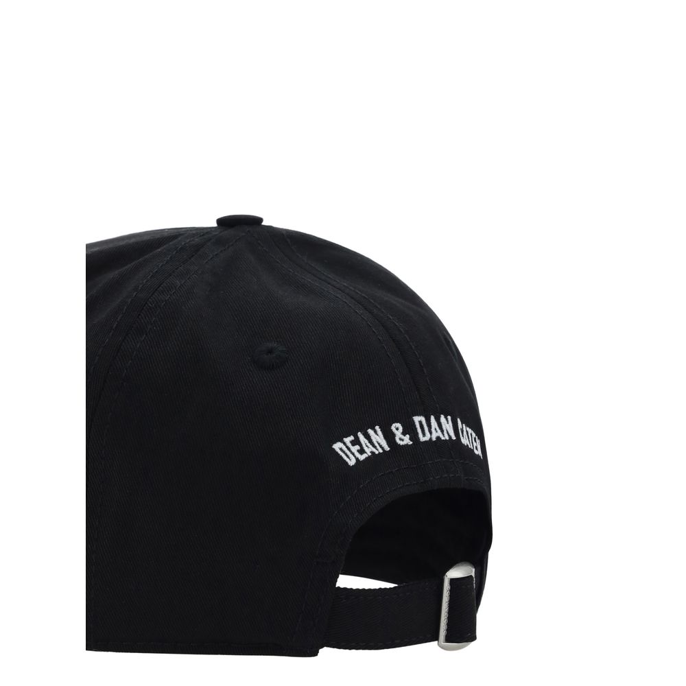 Dsquared² Black Cotton Cap - Urban Style Baseball Hat