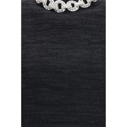 Valentino Black Tweed Embellished Mini Dress