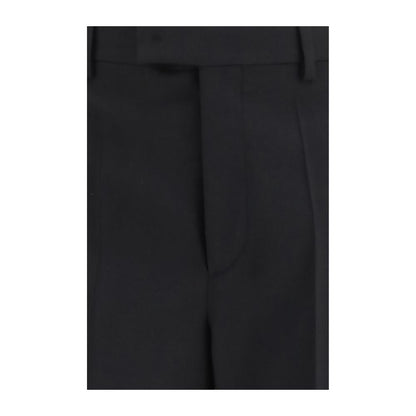 Valentino Black Wool Oves Aries Dress Pants