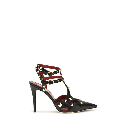 Valentino Garavani Black Studdy Kidskin High Heel Pumps
