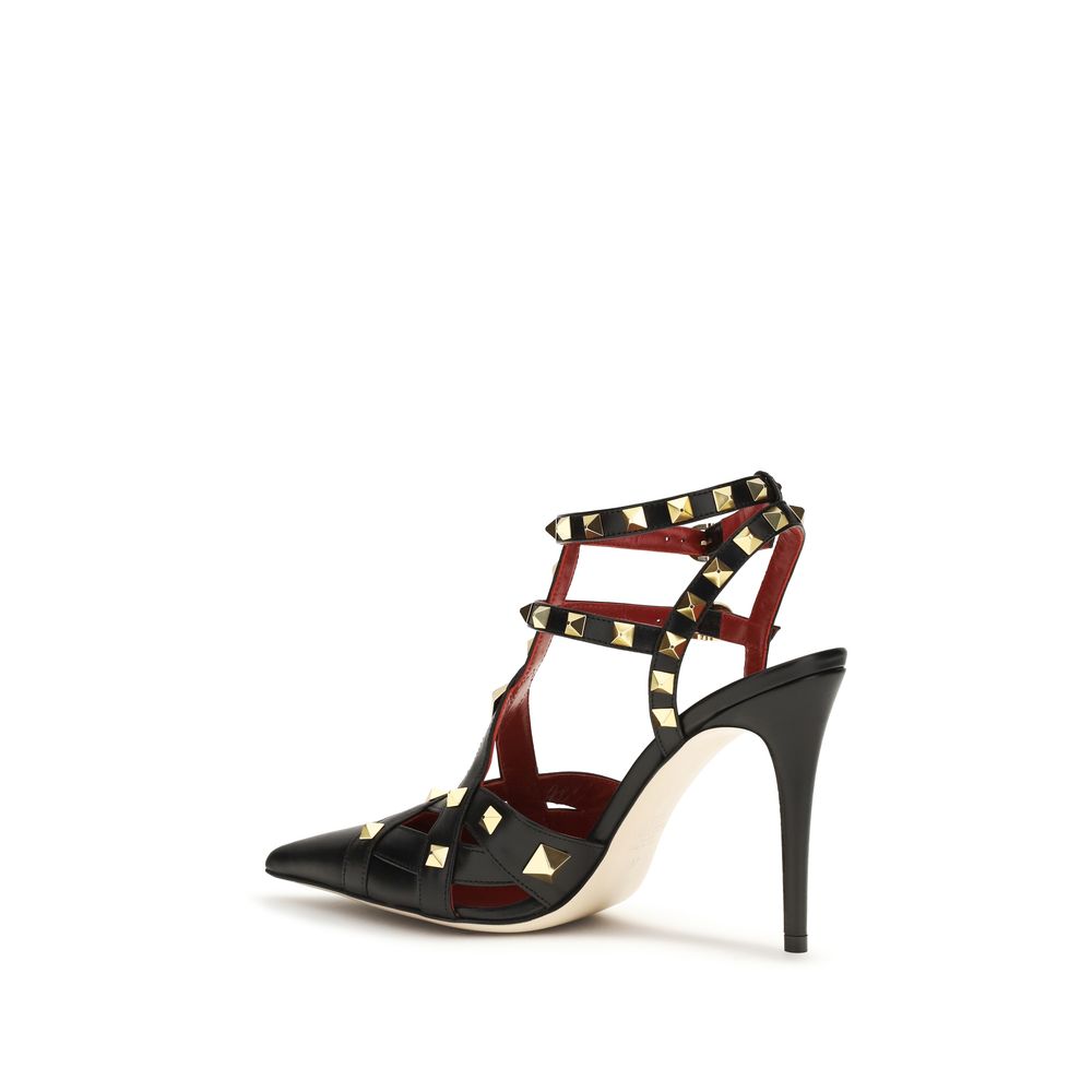 Valentino Garavani Black Studdy Kidskin High Heel Pumps