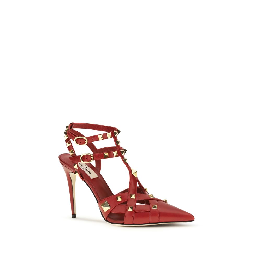 Valentino Garavani Red Studdy Kidskin High Heel Pumps
