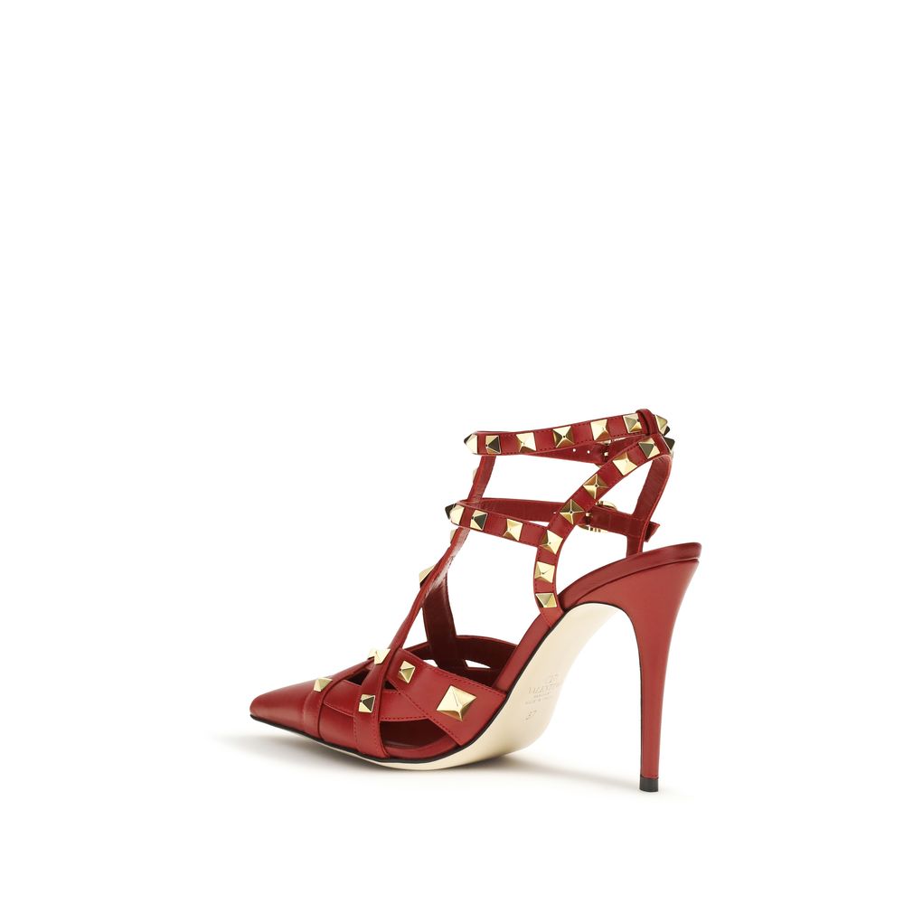 Valentino Garavani Red Studdy Kidskin High Heel Pumps
