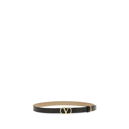 Valentino Garavani Black Calf Leather Reversible Belt