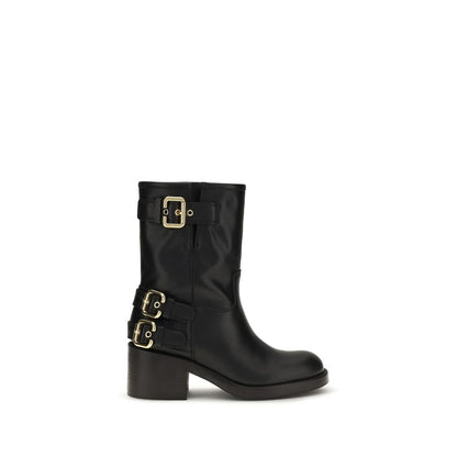 Chloé Black Calf Leather Dakota Ankle Boots