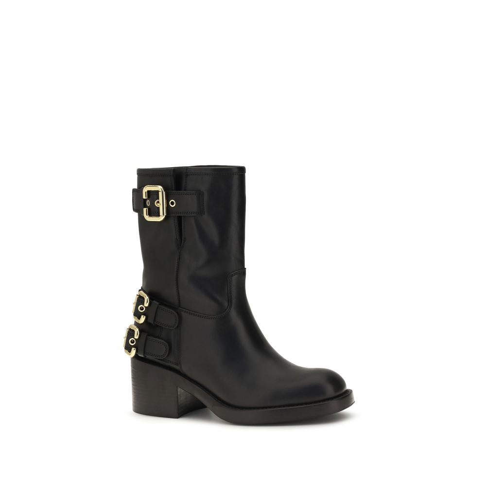 Chloé Black Calf Leather Dakota Ankle Boots