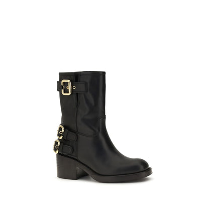 Chloé Black Calf Leather Dakota Ankle Boots