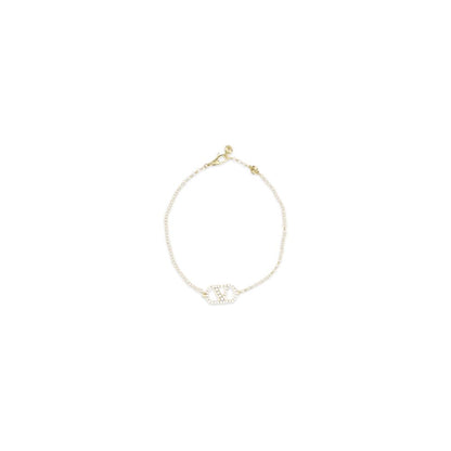 Valentino Garavani Gold Metal VLogo Signature Bracelet Metal And Swarovski Crystals