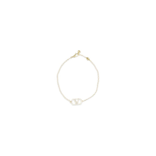 Valentino Garavani Gold Metal VLogo Signature Bracelet Metal And Swarovski Crystals