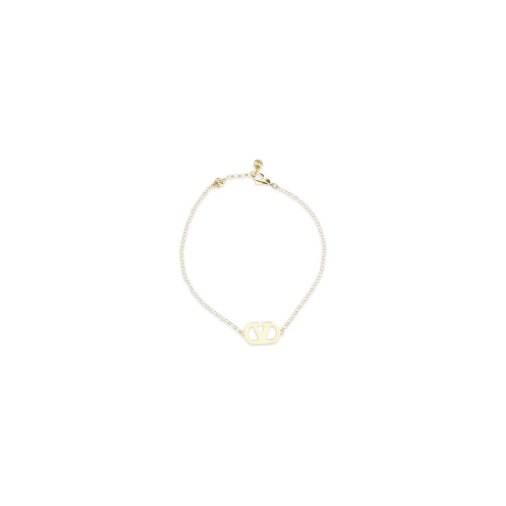 Valentino Garavani Gold Metal VLogo Signature Bracelet Metal And Swarovski Crystals