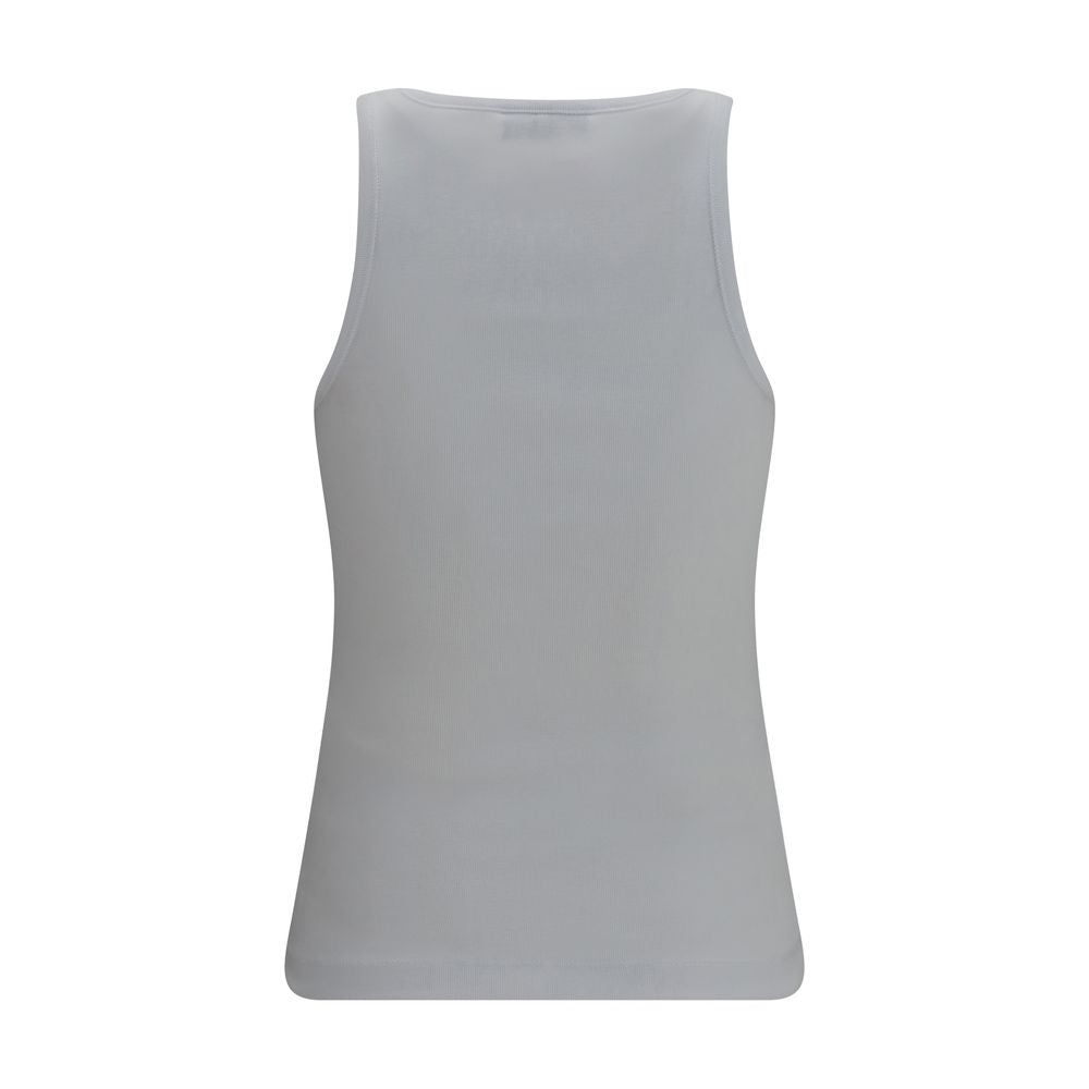 Ganni White Banana Print Cotton Have a Nice Day Tank Top