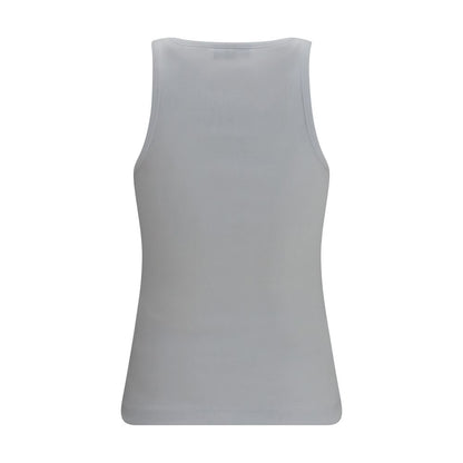 Ganni White Banana Print Cotton Have a Nice Day Tank Top