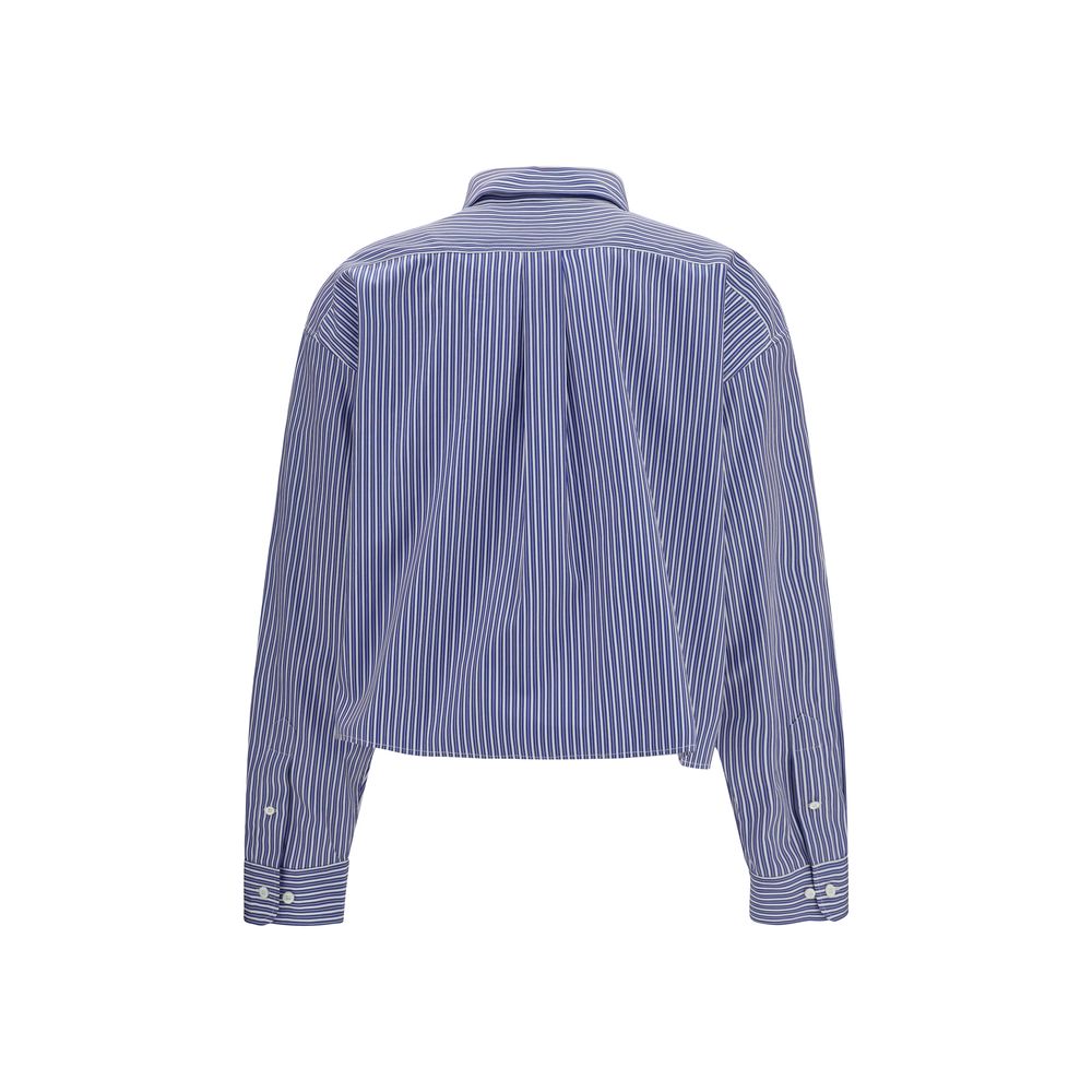 Miu Miu Blue Striped Cotton Dress Shirt