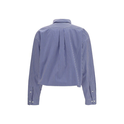 Miu Miu Blue Striped Cotton Dress Shirt