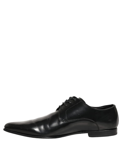 Dolce & Gabbana Black Leather Derby Dress Men Formal Shoes