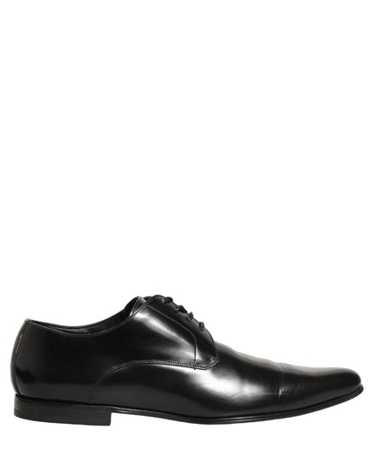 Dolce & Gabbana Black Leather Derby Dress Men Formal Shoes