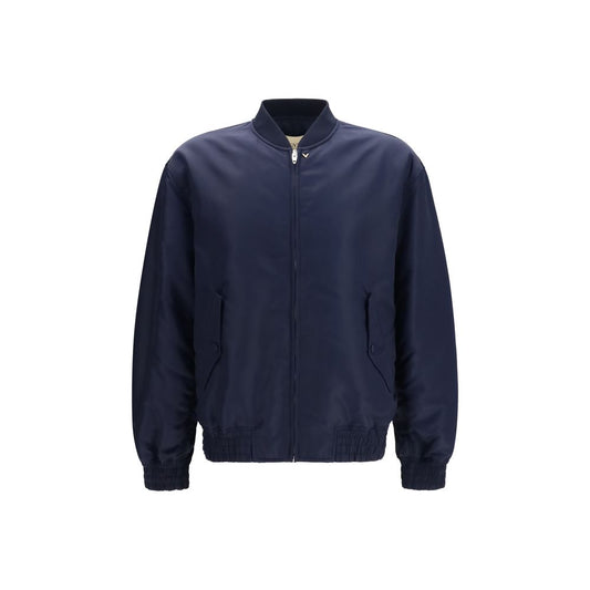 Valentino Blue VLogo Signature Bomber Jacket for Men