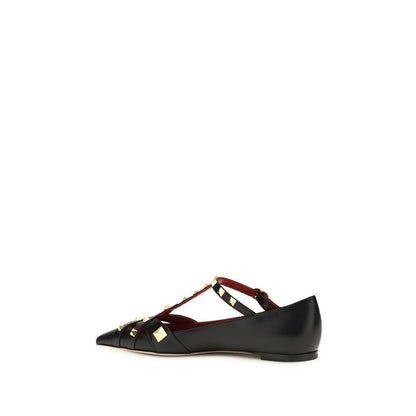 Valentino Garavani Black Studdy Mary Jane Ballet Flats