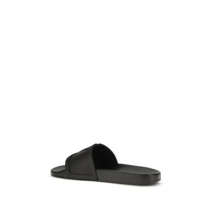 Valentino Garavani Black Rubber Coolside VLogo Sandals