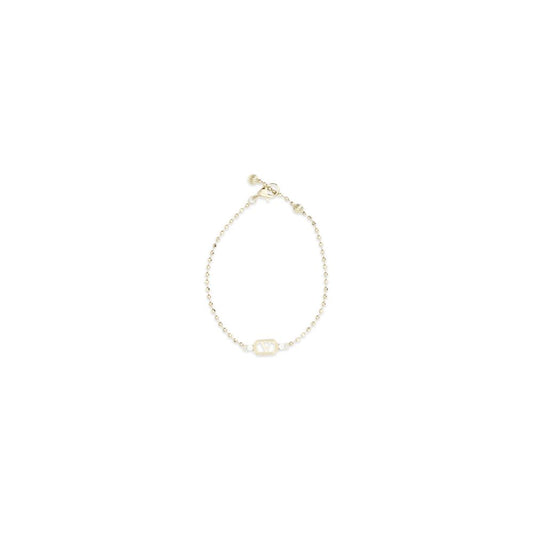 Valentino Garavani Gold Metal Ovalette Bracelet with Swarovski Crystals