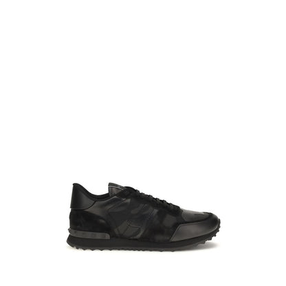Valentino Garavani Black & Grey Rockrunner Camouflage Sneakers