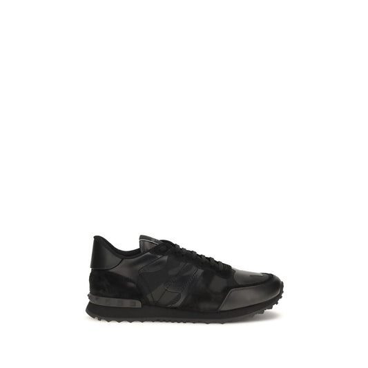 Valentino Garavani Black & Grey Rockrunner Camouflage Sneakers
