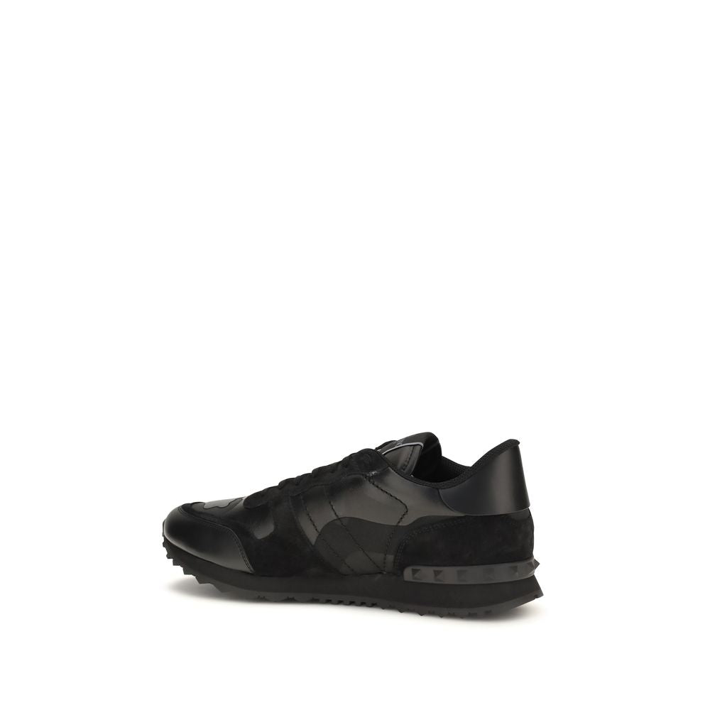 Valentino Garavani Black & Grey Rockrunner Camouflage Sneakers