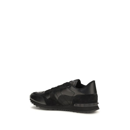 Valentino Garavani Black & Grey Rockrunner Camouflage Sneakers