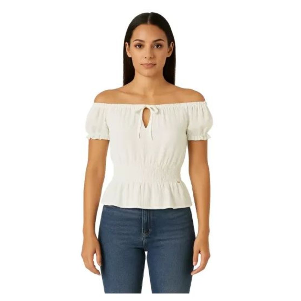 Chic Guess White Polyester Blouse