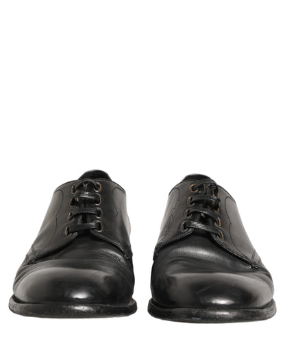 Dolce & Gabbana Black Leather Derby Dress Men Formal Shoes
