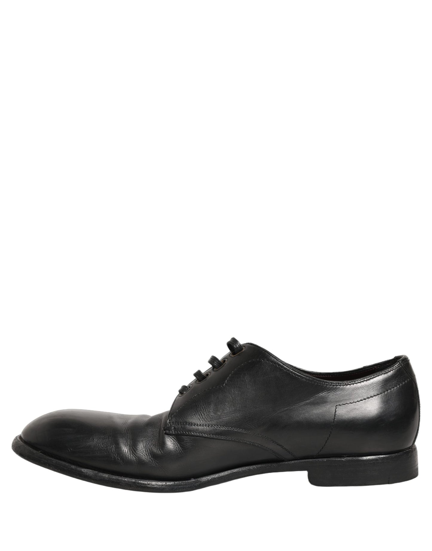 Dolce & Gabbana Black Leather Derby Dress Men Formal Shoes