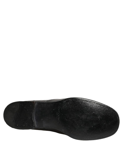 Dolce & Gabbana Black Leather Derby Dress Men Formal Shoes