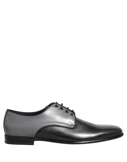Dolce & Gabbana Black Leather Men Derby Dress Formal Shoes