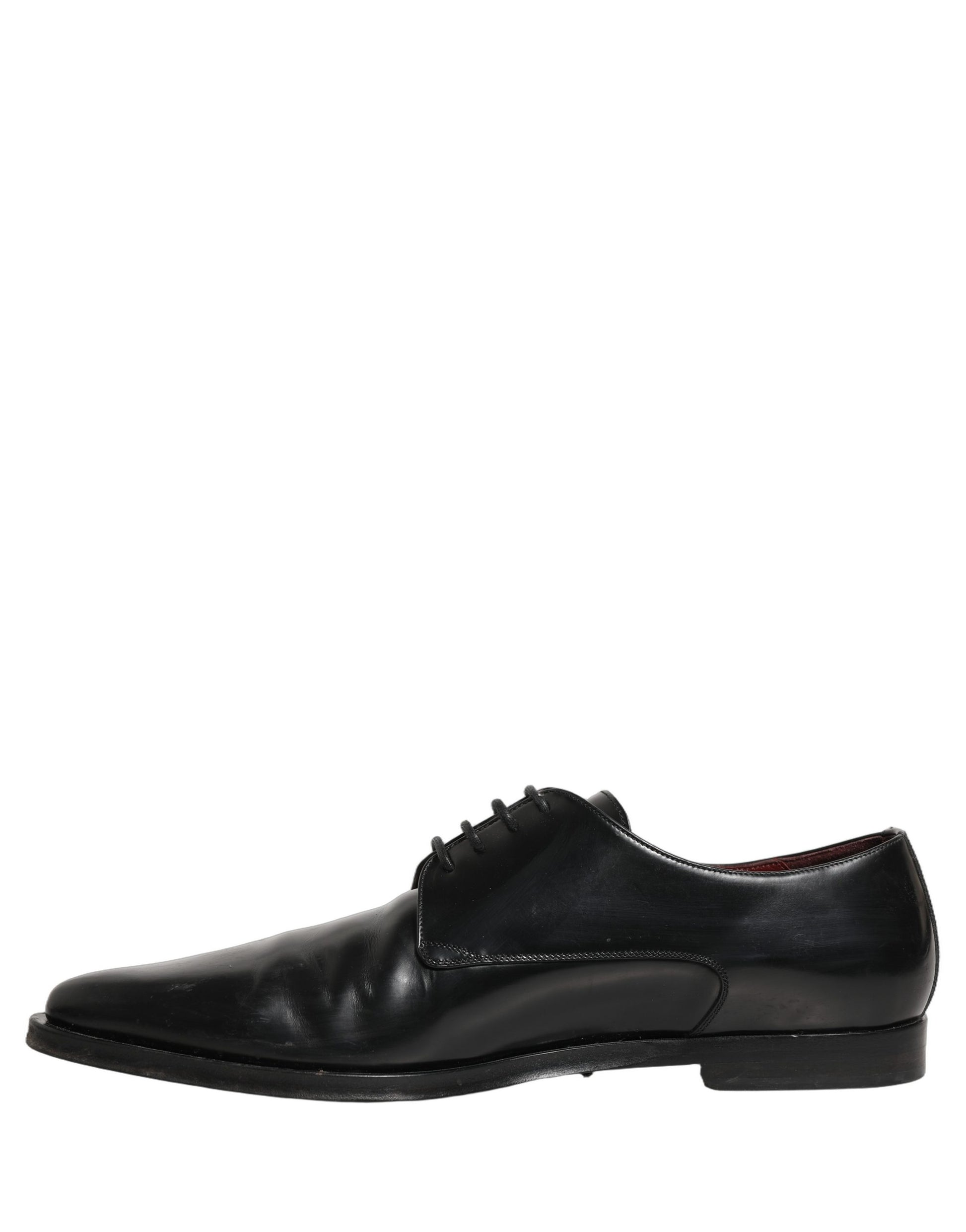 Dolce & Gabbana Black Leather Men Derby Dress Formal Shoes