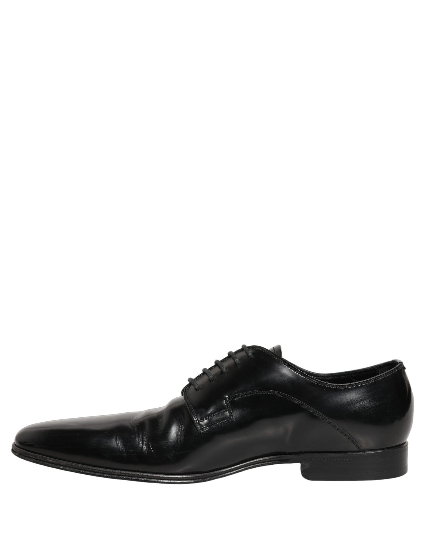 Dolce & Gabbana Black Leather Men Derby Dress Formal Shoes