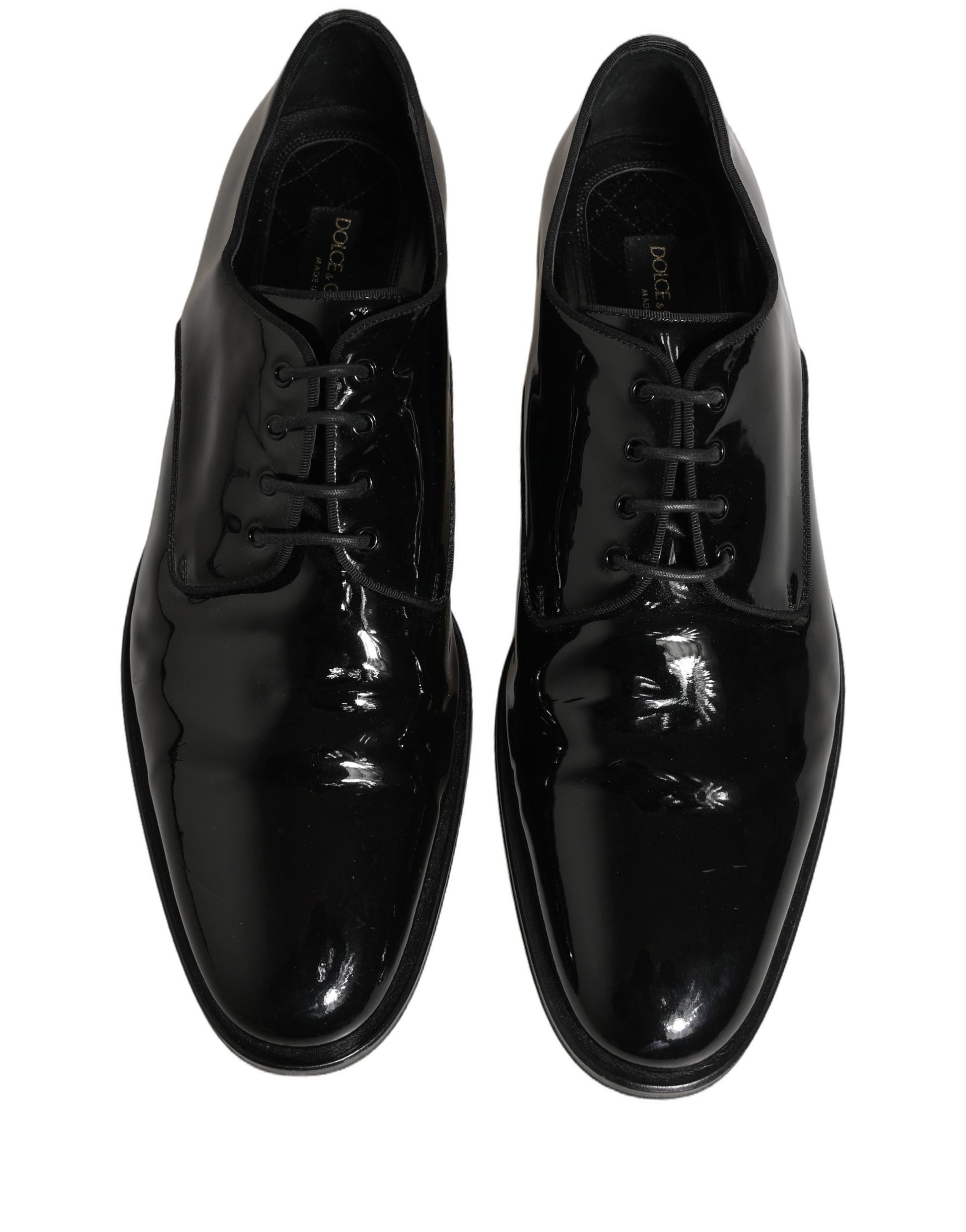 Dolce & Gabbana Black Leather Men Derby Dress Formal Shoes