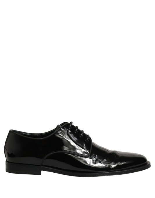 Dolce & Gabbana Black Leather Men Derby Dress Men Formal Shoes