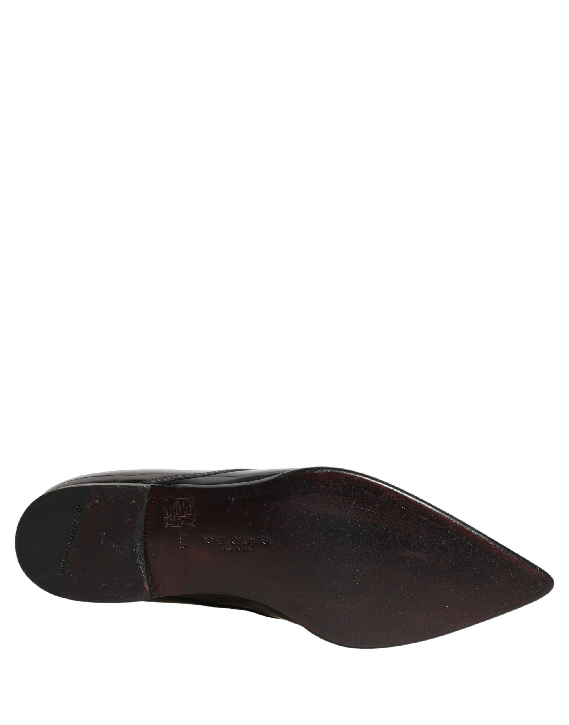 Dolce & Gabbana Black Leather Men Derby Dress Formal Shoes