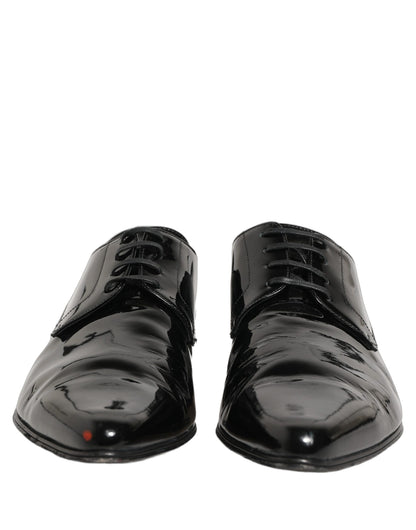 Dolce & Gabbana Black Leather Derby Dress Men Formal Shoes