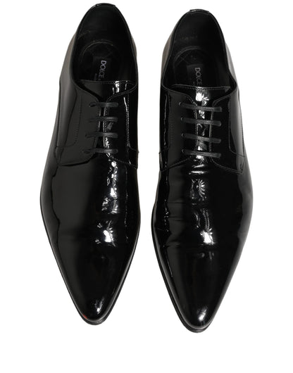 Dolce & Gabbana Black Leather Derby Dress Men Formal Shoes