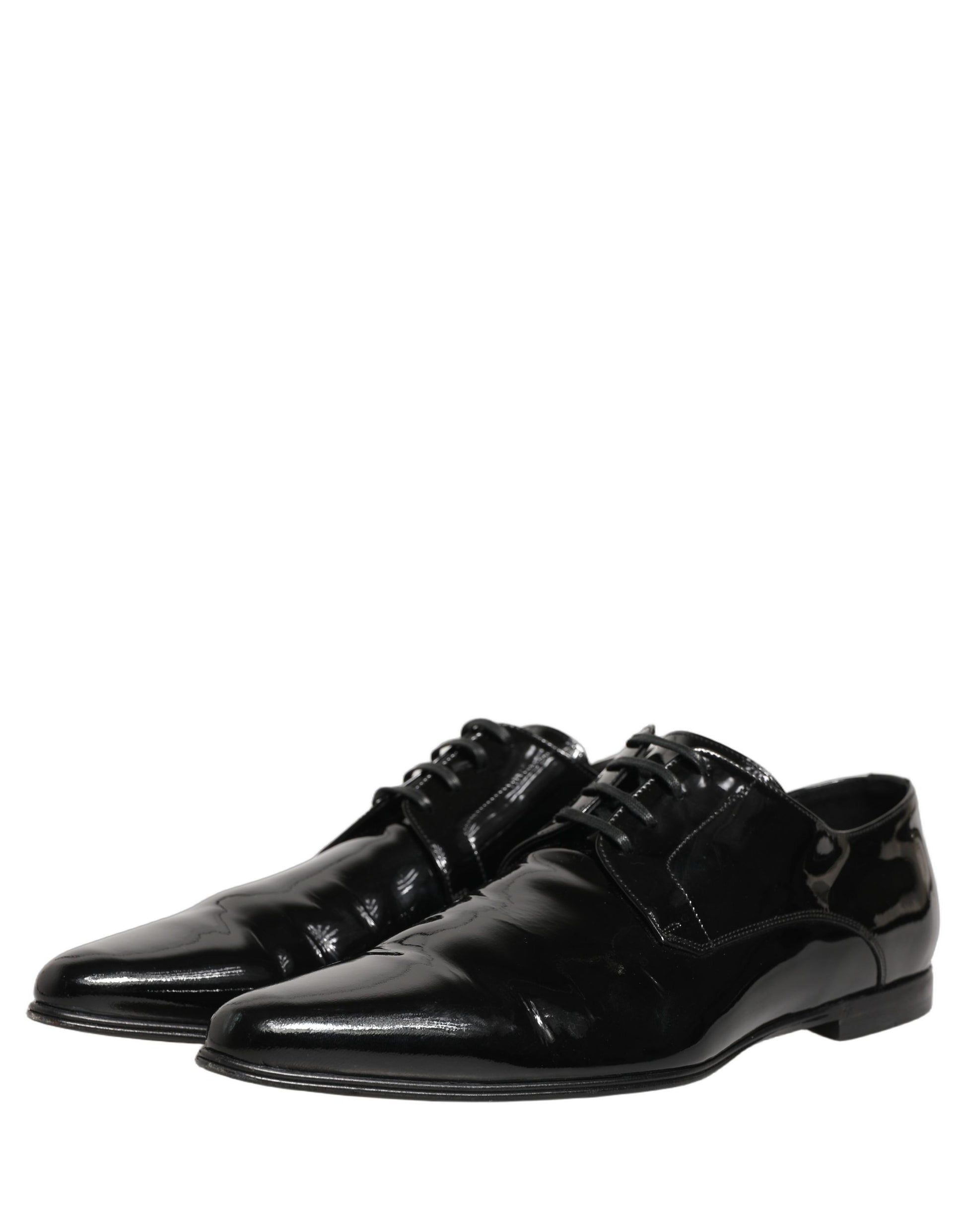 Dolce & Gabbana Black Leather Derby Dress Men Formal Shoes